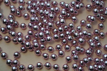 pink beads on a light background