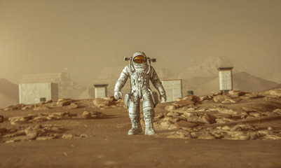 Brave Astronaut Confidently Walked on Mars Surface © mahirkart