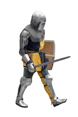 Portrait of a medieval knight in armor
