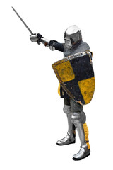Portrait of a medieval knight in armor