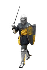 Naklejka premium Portrait of a medieval knight in armor