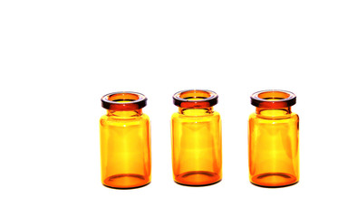 Bottle. Medical ampoules. Ampules on a white background. Bottle for perfume. Bottle for pills.