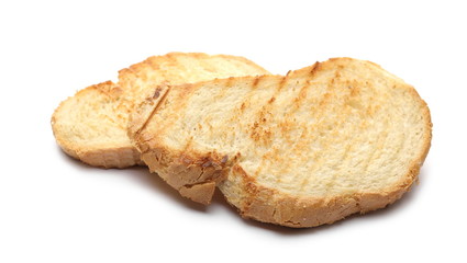 Toast slices isolated on white background