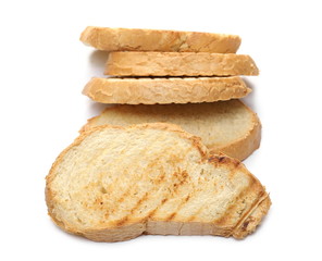 Toast slices isolated on white background