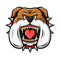 Fototapeta premium Mascot of angry bulldog head. Vector illustration