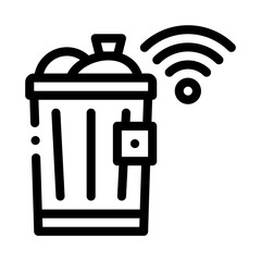 Trash Bin Icon Vector. Outline Trash Bin Sign. Isolated Contour Symbol Illustration