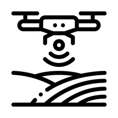 Obraz premium Drone Wi-Fi Signal Icon Vector. Outline Drone Wi-Fi Signal Sign. Isolated Contour Symbol Illustration