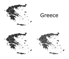 Greece map with regional division