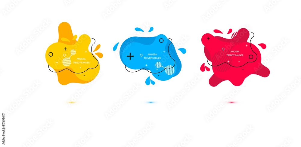 Poster modern set of abstract banners. template ready for use in web or print design. vector bright templat