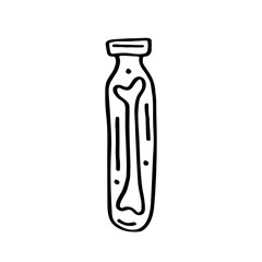 Magic bottle hand drawn doodle vector line art illustration, sticker, icon. Black monochrome design. Isolated on white background. Easy to change color. Design element. Magic, witchcraft tools. Witch