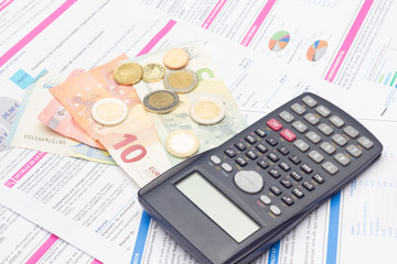Fototapeta premium Scientific calculator to calculate finances or do mathematical and scientific calculations