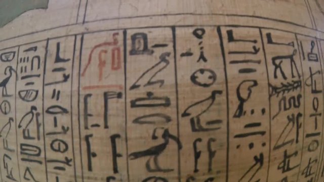 Egyptian hieroglyphs out of focus