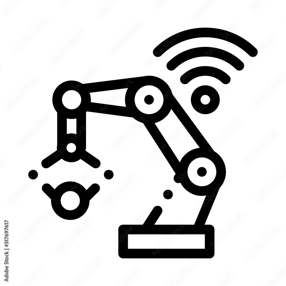 Poster smart robot icon vector. outline smart robot sign. isolated contour symbol illustration