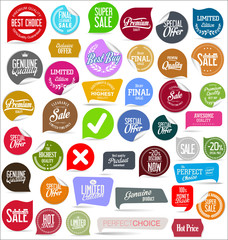Sale banner templates design and special offer tags collection