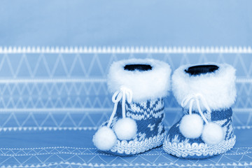 Cute Christmas knitted red shoes, socks, boots, decoration toy