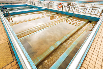 Modern urban wastewater treatment plant