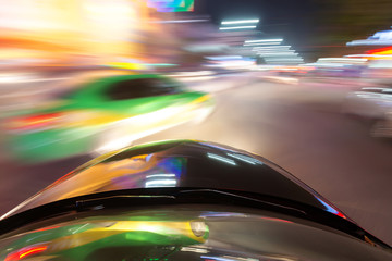 Obraz na płótnie Canvas car on the road with motion blur background