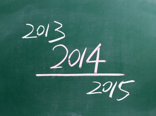 2014 written on blackboard