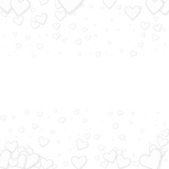 White heart love confettis. Valentine's day border