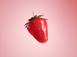 Fresh strawberrieson pink background
