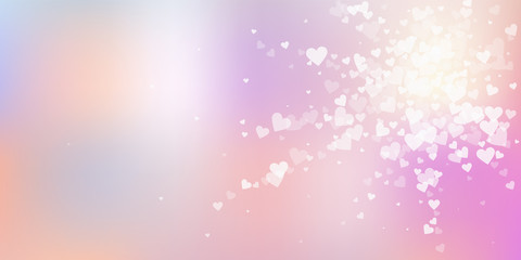 White heart love confettis. Valentine's day explos