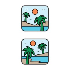 simple logo badge beach design illustration