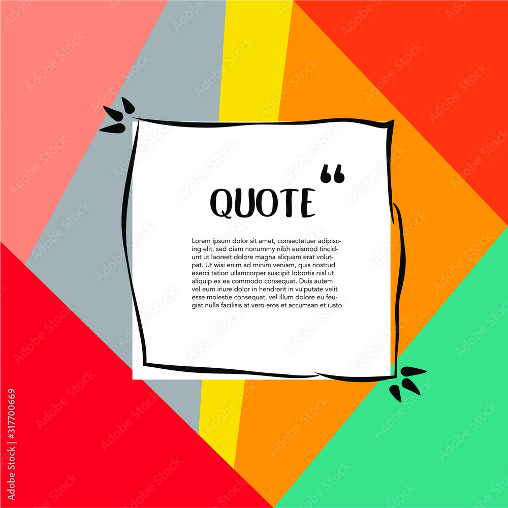 Aufkleber Speech Bubble. Space for quote and text. Creative quote text template Vector illustration