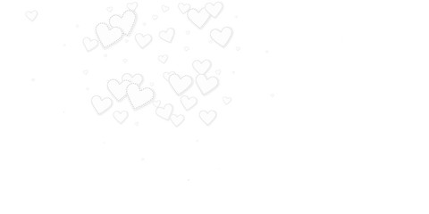 White heart love confettis. Valentine's day explos