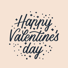 Fototapeta premium Valentines day background with heart pattern and typography of happy valentines day text . Vector illustration. Wallpaper, flyers, invitation, posters, brochure, banners