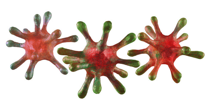 Abstract image of coronaviruses on white background . 3d illustration