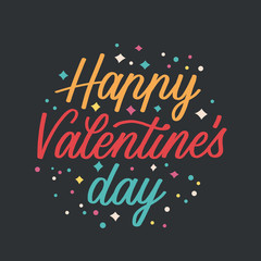 Valentines day background with heart pattern and typography of happy valentines day text . Vector illustration. Wallpaper, flyers, invitation, posters, brochure, banners