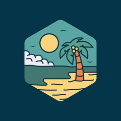 beach logo design vector illuastration