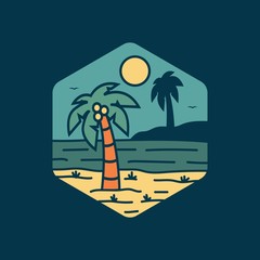 beach logo design vector illustration