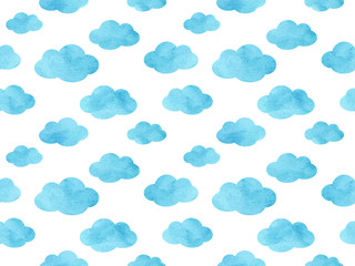 Watercolor Cloud Pattern - Endless Vector Background