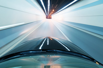 car on the road with motion blur background