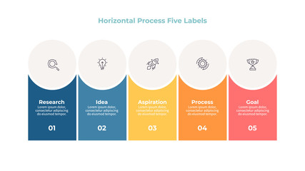 Business infographic. Banner with 5 steps, options. Vector template.