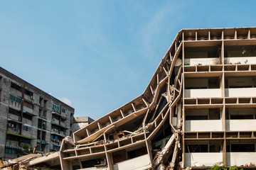 apartment building was  collapse - 317704853