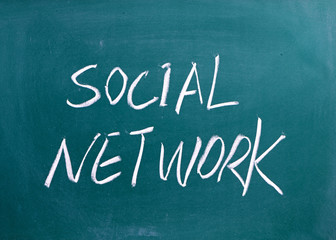 Obraz premium Social Network written on a blackboard