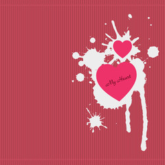 Romantic style background with hearts and splash.