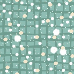 Seamless Pattern with big bubbles on pastel blue