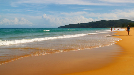 Karon beach, tranquil sea and wonderful cloudy sky, Phuket, Thailand