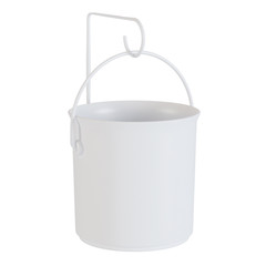 Planter with bracket isolated on a white background. 3D rendering.