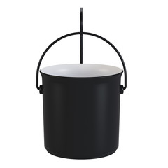 Planter with bracket isolated on a white background. 3D rendering.