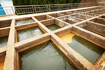 Modern urban wastewater treatment plant