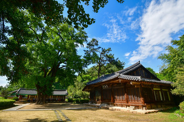 Myeongryundang lecture hall at the Jeonju Hyangyo in Jeonju, South Korea.