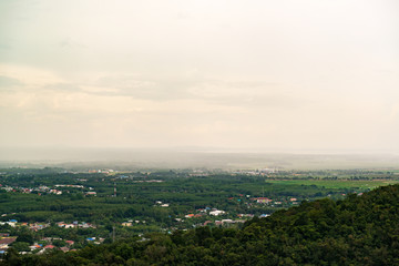 Rain around The Central Mosque of Songkhla view from distance, Hat Yai, Songkhla, Thailand.