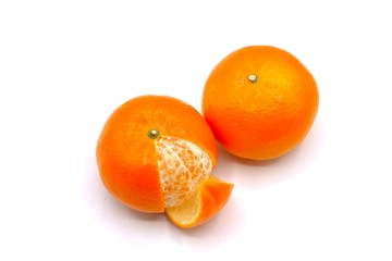 tangerines isolated on white background
