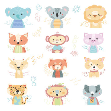 Cute animals for baby prints