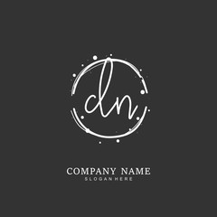 Handwritten initial letter D N DN for identity and logo. Vector logo template with handwriting and signature style.