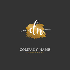 Handwritten initial letter D N DN for identity and logo. Vector logo template with handwriting and signature style.